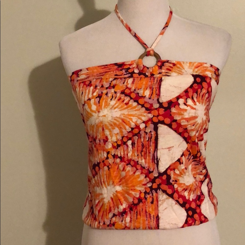 Gap printed tie-neck halter top
